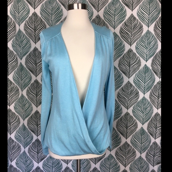 Athleta Sweaters - Athleta Blue Cashmere Blend Twist Front Sweater
